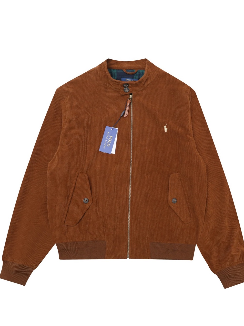 Polo by Ralph Lauren Chest-Embroidered Brown Corduroy Bomber